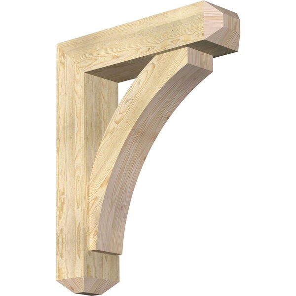 Ekena Millwork Thorton Craftsman Rough Sawn Bracket w/ Offset Brace, Douglas Fir, 8"W x 32"D x 40"H BKT0806X32X40THR04RDF - main